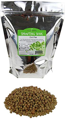Dun Pea Sprouting Seeds - 2.5 Lbs - Dried Dun Peas - Edible Seeds Gardening Hydroponics Growing Salad Sprouts  and  Microgreens Planting Food Storage Soup  and  More