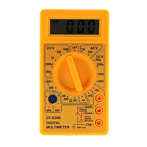 GorNorriss Electronics Gadgets DT830B LCD Digital Multimeter Voltmeter Ammeter AC DC Voltage OHM Circuit Tester -Yellow-