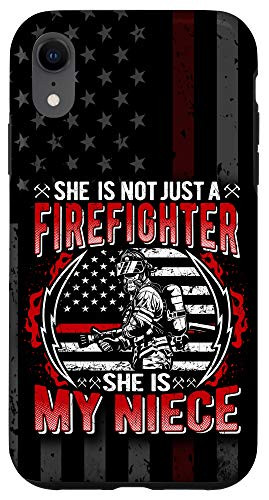 iPhone XR My Niece Is A Firefighter Thin Red Line Flag Fire Aunt Uncle Case