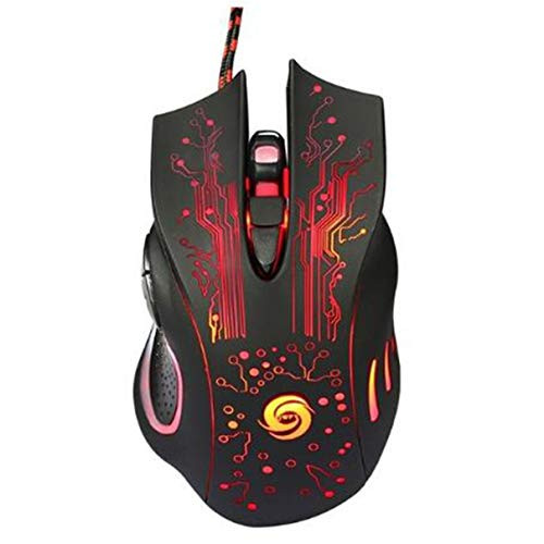 Isabelvictoria 3200DPI LED Optical Mouse 6 Buttons USB Wired Gaming Mouse for Computer Professional Gamer Mouse for PC Laptop Plug and Play
