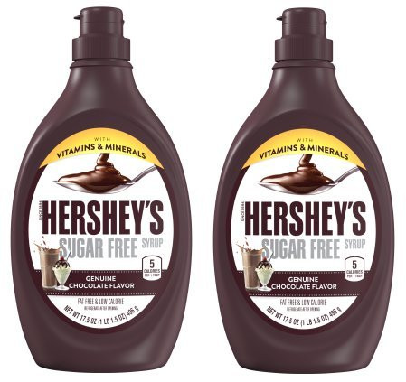 Hersheys Sugar Free Milk Chocolate Syrup 17.5 Oz -Pack of 2-