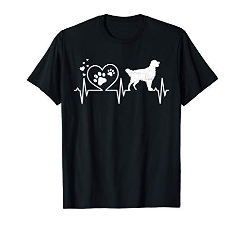 Golden Retriever Mom Mama Dad Heartbeat Dog Heart Gift T-Shirt