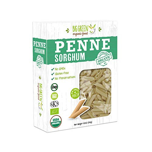 Big Green Organic Food- Organic Sorghum Penne 8.8oz Gluten-Free Non-GMO Vegan -1-
