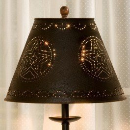 Park Designs Black Star Punched Tin 12" Lamp Shade