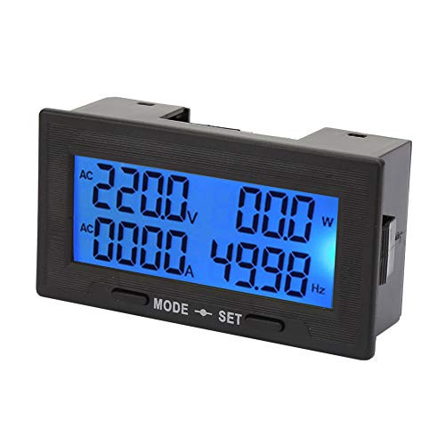 AC 0 to 100A 6 in 1 Multi Function Digital Meter LCD Display 130 to 500V Digital Display Battery Monitor Tester Energy Panel Frequency Power Factor Multimeter