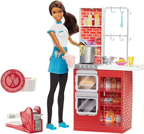 Barbie Spaghetti Chef Doll, Brunette, & Playset