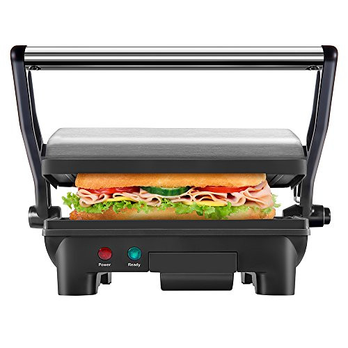 Chefman Panini Press Grill, and Gourmet Sandwich Maker Non-Stick Coated Plates, Opens 180 Degrees to Fit Any Type or Size of Food, Stainless Steel Surface and Removable Drip Tray Chefman Panini Press Grill, and Gourmet Sandwich Maker Non-Stick Coated Plates, Opens 180 Degrees to Fit Any Type or Size of Food, Stainless Steel Surface and Removable Drip Tray