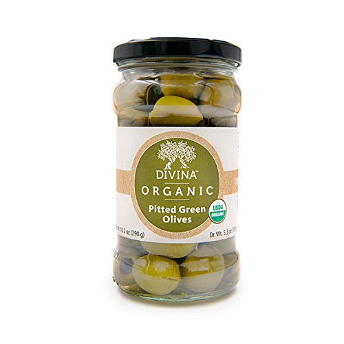 Divina Organic Pitted Green Olives 5.3 Ounce -Pack of 2-