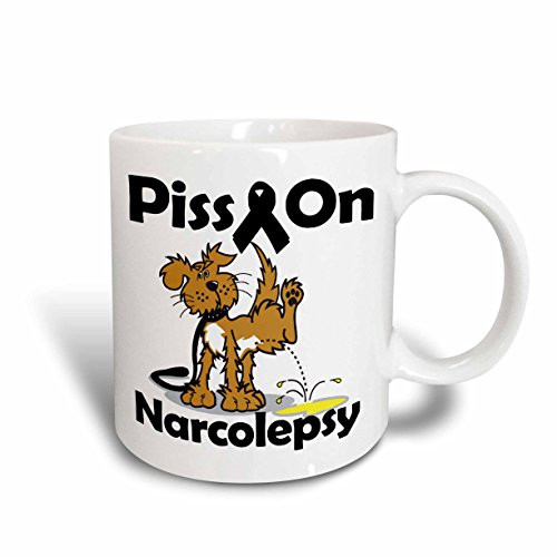 3dRose Piss On NArcolepsy Awareness Ribbon Cause Design Ceramic Mug 15 oz White