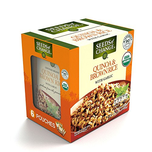 SEEDS OF CHANGE Organic Quinoa and Brown Rice with Garlic 8.5-Ounce 4 Count