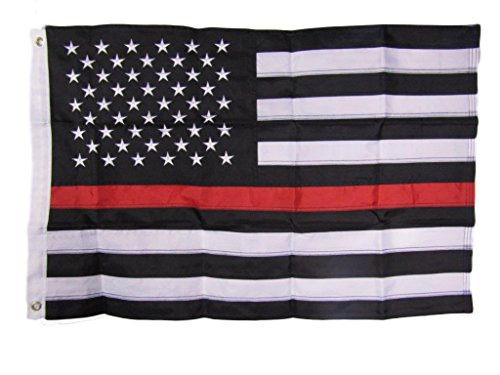 AES 2x3 Embroidered USA Thin Red Line American 210D Sewn Nylon Flag 2x3 Nylon Fade Resistant Double Stitched Premium Penant House Banner Grommets AES 2x3 Embroidered USA Thin Red Line American 210D Sewn Nylon Flag 2x3 Nylon Fade Resistant Double Stitched Premium Penant House Banner Grommets