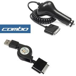 Sandisk Sansa E200 E250 E260 E270 E280 E200r E250r E260r E270r E280r C200 Accessory Bundle - Rapid Car Charger with Ic Chip  Plus 2.0 Sync and Charger Retractable USB Data Cable