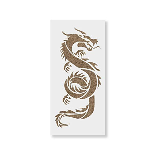 Chinese Dragon Stencil - Reusable Stencils for Painting - Mylar Stencil for Crafts and Decorations