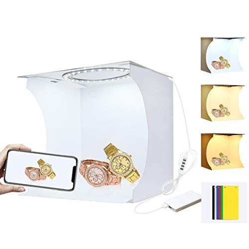 Mini Photo Studio Box Portable Photography Shooting Light Tent Kit White Folding Lighting Softbox with Lights Plus 6 Backdrops for Product Display Mini Photo Studio Box Portable Photography Shooting Light Tent Kit White Folding Lighting Softbox with Lights Plus 6 Backdrops for Product Display