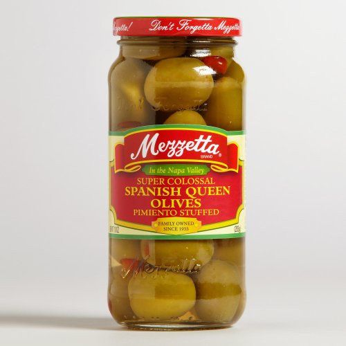 Mezzetta Super Colossal Spanish Queen Olives Pimienta Stuffed 10 Oz -Pack of 2-