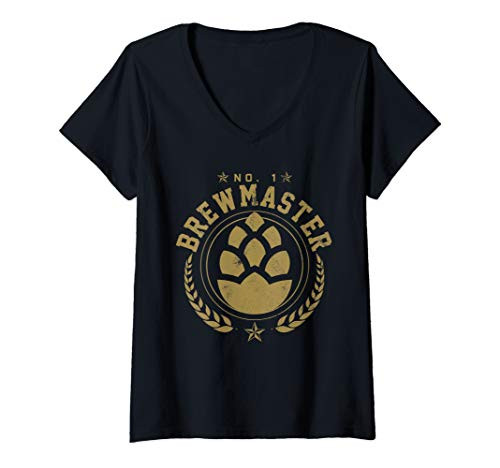 Womens Beer Brewer - No.1 Brewmaster Craft Beer Hops Brewing Gift V-Neck T-Shirt
