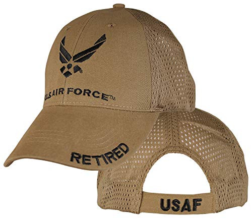 EAGLE CREST U.S. Air Force Retired Coyote Brown Mesh Baseball Hat