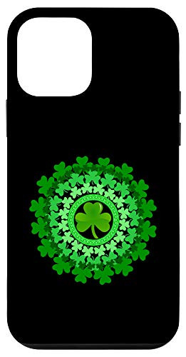 iPhone 12 mini Irish Shamrock Circle Four Leaf Clover Green Feast Gift Case
