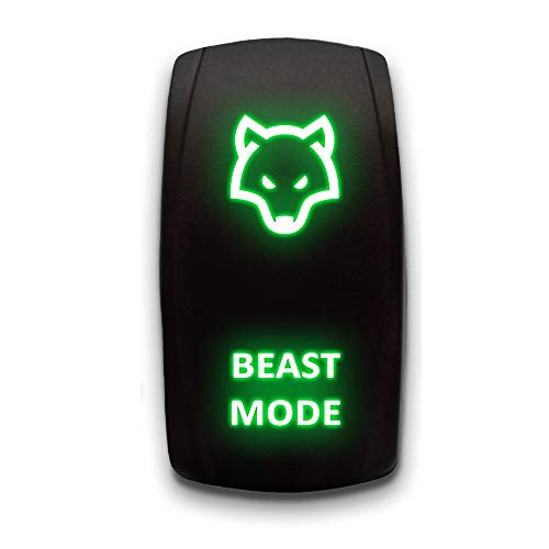 CUSTOM ROCKER SWITCH - DESIGN YOUR OWN - STARK 5-PIN Laser Etched LED Rocker Switch Dual Light - 20A 12V ON/OFF -Green-