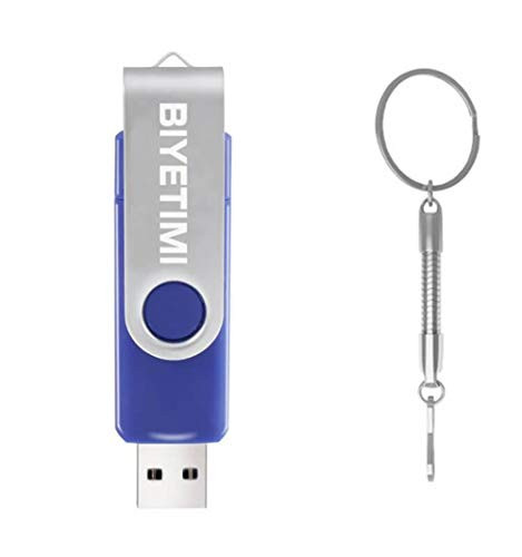 Solid Color OTG USB Flash Drive 8GB Blue with Chain