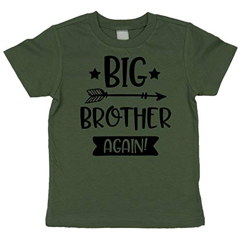 Arrow Big Brother Again Sibling Reveal Announcement Shirt for Boys Big Brother Sibling Outfit Black on Military Green Shirt 3T Arrow Big Brother Again Sibling Reveal Announcement Shirt for Boys Big Brother Sibling Outfit Black on Military Green Shirt 3T