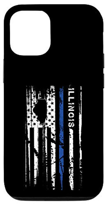 iPhone 12/12 Pro Illinois Cop Thin Blue Line LEO Police Officer American Flag Case