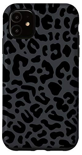 iPhone 11 Shadow Black Grey Dark Leopard Print Cheetah Pattern Unique Case