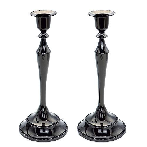 Candelabra,Metal Candle Holder, Set of 2 Candlestick,Candelabra Black 10.6 inch Tall Candle Holder Party Candelabra Candle Stand