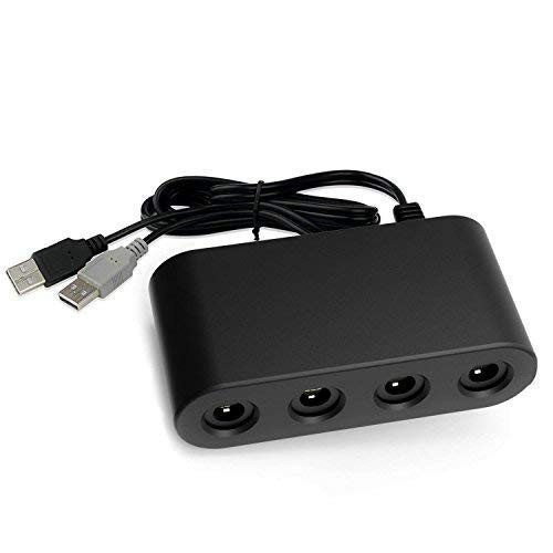 GameCube Controller Adapter Super Smash Bros GameCube Adapter for Wii U Switch -No Driver Need- 4 Port Black GameCube Adapter