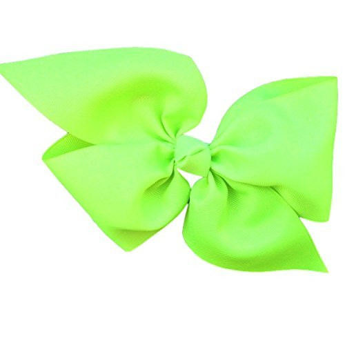 Victory Bows Large Neon Lime Green Loop Hair Bow made with 3 inch Grosgrain Ribbon- The April-Made in USA French Clip LPW300 Victory Bows Large Neon Lime Green Loop Hair Bow made with 3 inch Grosgrain Ribbon- The April-Made in USA French Clip LPW300