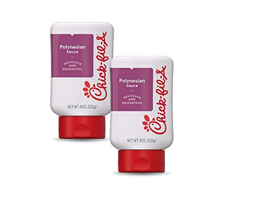 Chick fil A Sauce Squeeze Bottles - 2 Pack - Polynesian Sauce - 8 ounces each - Resealable Container for Dressings Marinades and Sauces