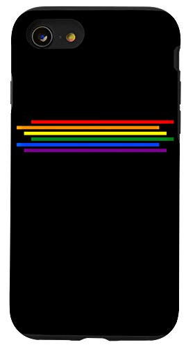 iPhone SE -2020- / 7 / 8 LGBT Gay Lesbian Pride Flag Rainbow Black Phone Case