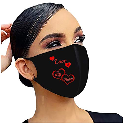 ZQP 4PCS Adults Sewing Themed Love with Polka Dots Valentines Day Inspired Image Neck Gaiter for WomenFace Bandana Reusable Washable Cloth for Men