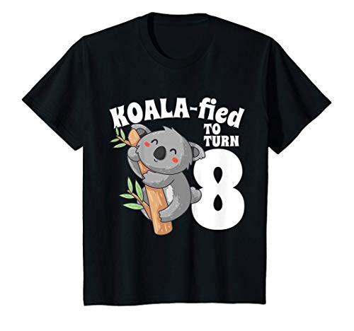 Kids 8 Year Old Koala Birthday Koalafied Girl Cute 8th Girls Gift T-Shirt