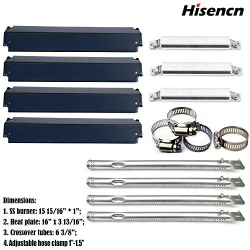 Hisencn Replacement Charbroil 463247310,463257010 Gas Grill Burner, Crossover Tubes, Heat Shield-4pack (Repair Kit) Hisencn Replacement Charbroil 463247310,463257010 Gas Grill Burner, Crossover Tubes, Heat Shield-4pack (Repair Kit)