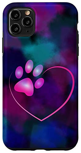 iPhone 11 Pro Max Heart with paw of a dog or cat for animal lovers Case
