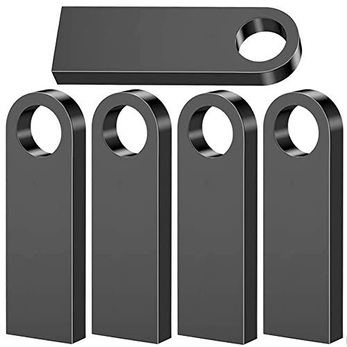 USB Stick5 Pack 32GB Pen Thumb Flash Drives Jump Drive Memory External Memory Stick with Keychain Design -Black-