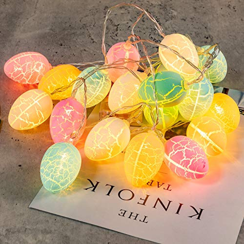Easter Egg String Lights - 10 ft 20 LEDs Easter Egg Shape LED Lights Fairy String Lights Decor for Easter Spring Theme Party for Bedroom Holiday Party Home Indoor Outdoor -10 ft 20 LED-