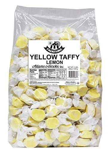Adams  and  Brooks Fairtime Taffy  Bulk Yellow Candy for Candy Buffets Lemon Taffy Lemon Candy  3 Pounds of Candy