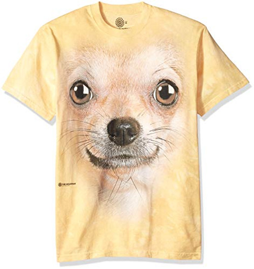 The Mountain Chihuahua Face Adult T-Shirt Yellow Medium The Mountain Chihuahua Face Adult T-Shirt Yellow Medium