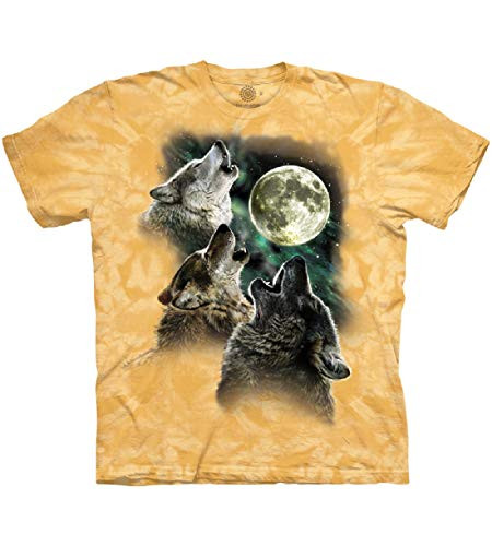 The Mountain womens Three Wolf Moon Shirt Yellow Small US