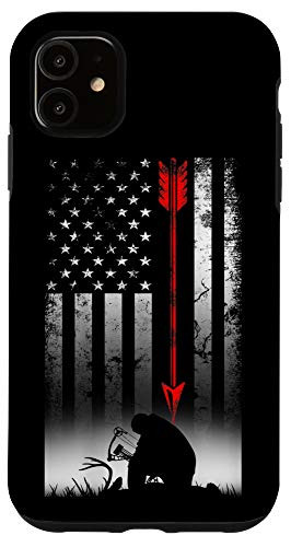 iPhone 11 Bow Hunting American Flag Deer For Arrow Hunters Case