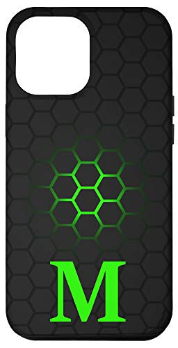 iPhone 12 Pro Max Lime Green and Black Phone Cases with Letter MCool Green Case