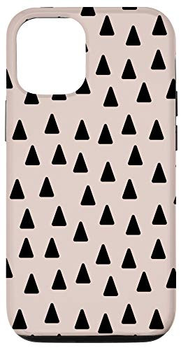iPhone 12/12 Pro Girls Brown Boho Chic Polka Dot Triangles Pattern Case