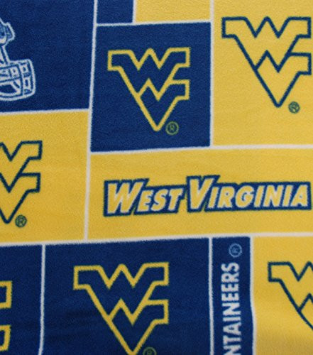 College University of West Virginia Mountaineers Print Fleece Fabric By the Yard