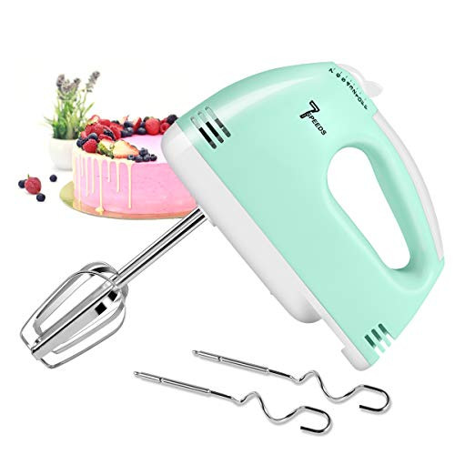 Coolwin Upgrade Electric Hand Mixer Multi-Speed Handheld Mixer Lightweight Electric Hand Mixer Stainless Steel Egg Whisk with 2 Beaters and 2 Dough Hook