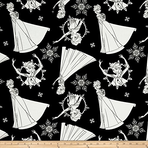 Eugene Textiles Disney Frozen Elsa Black Quilt Fabric By The Yard Black