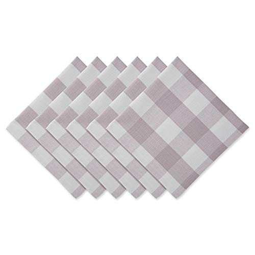 DII Buffalo Check Collection Classic Tabletop Napkin Set 20x20 Dusty Lilac 6 Piece