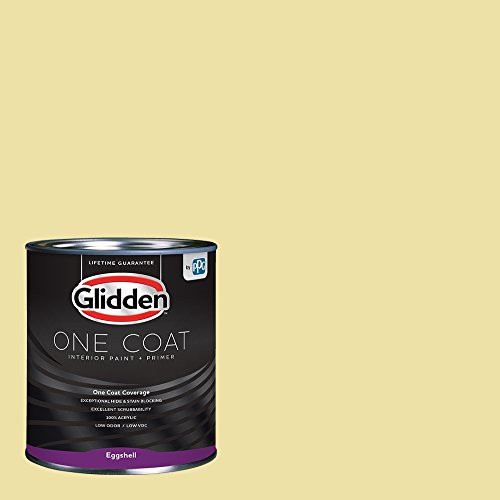 Glidden Interior Paint  Plus Primer Yellow Interior Paint /Turning Oakleaf One Coat Eggshell 1 Quart