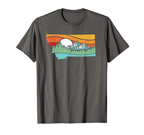 Montana Outdoors Retro Mountains  and  Nature Graphic T-Shirt
